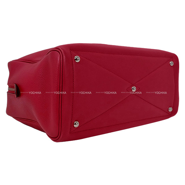 [Pre-loved] HERMES Shoulder bag Victoria 2 35 Rouge Grenade Taurillon Clemence Silver HW Stamp X[USED SA][Authentic]