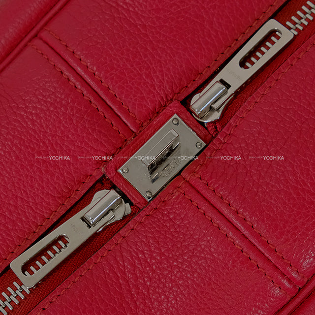 [Pre-loved] HERMES Shoulder bag Victoria 2 35 Rouge Grenade Taurillon Clemence Silver HW Stamp X[USED SA][Authentic]