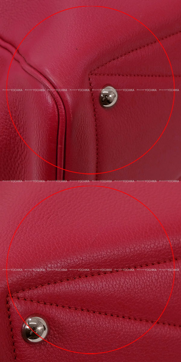 [Pre-loved] HERMES Shoulder bag Victoria 2 35 Rouge Grenade Taurillon Clemence Silver HW Stamp X[USED SA][Authentic]