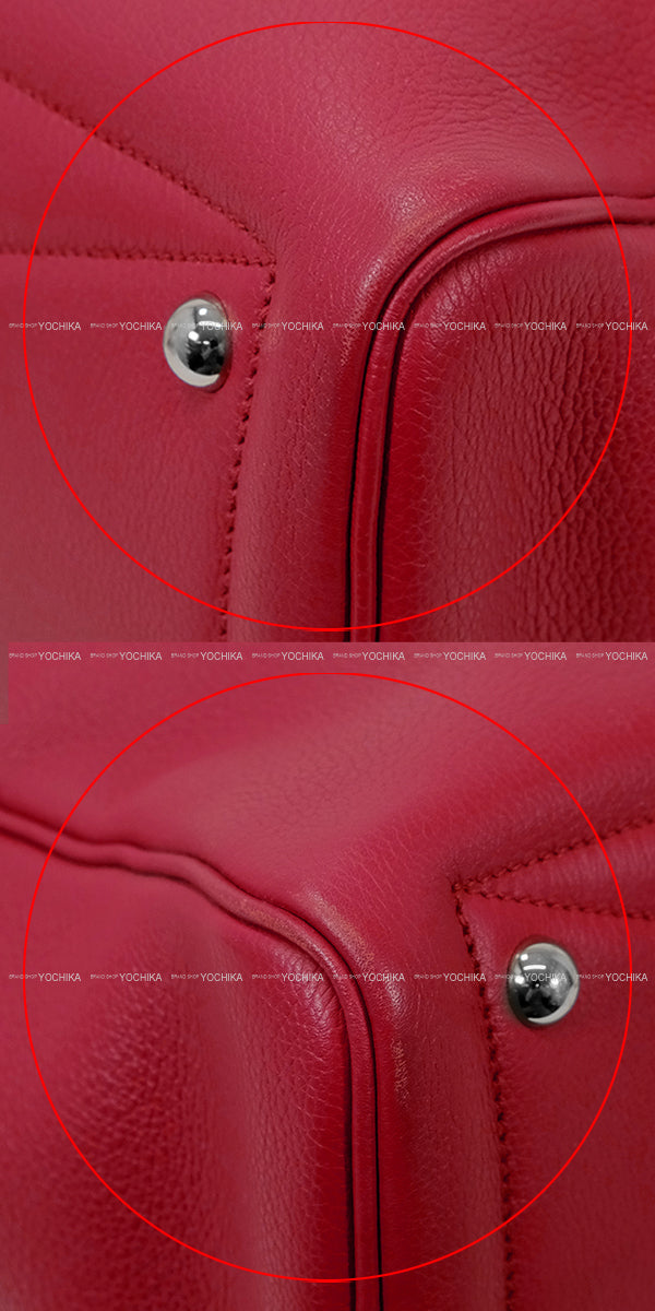 [Pre-loved] HERMES Shoulder bag Victoria 2 35 Rouge Grenade Taurillon Clemence Silver HW Stamp X[USED SA][Authentic]