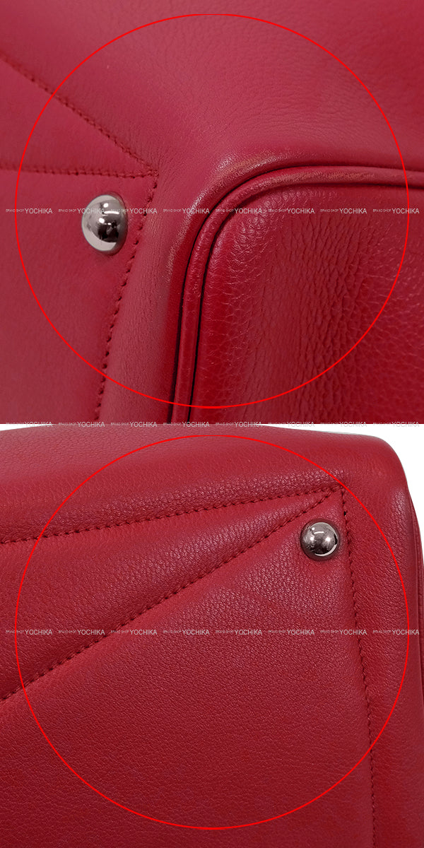 [Pre-loved] HERMES Shoulder bag Victoria 2 35 Rouge Grenade Taurillon Clemence Silver HW Stamp X[USED SA][Authentic]