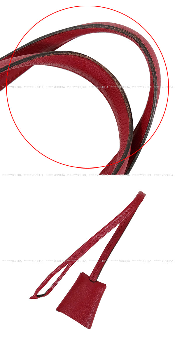 [Pre-loved] HERMES Shoulder bag Victoria 2 35 Rouge Grenade Taurillon Clemence Silver HW Stamp X[USED SA][Authentic]