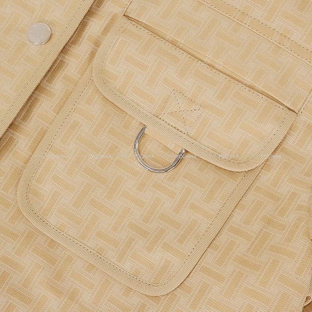 HERMES H Mosaic Belted Safari Jacket Coat beige pale Cashmere/Polyester #36[BRAND NEW][Authentic]