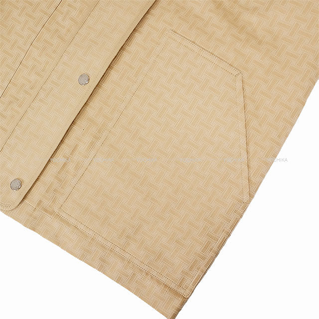 HERMES H Mosaic Belted Safari Jacket Coat beige pale Cashmere/Polyester #36[BRAND NEW][Authentic]