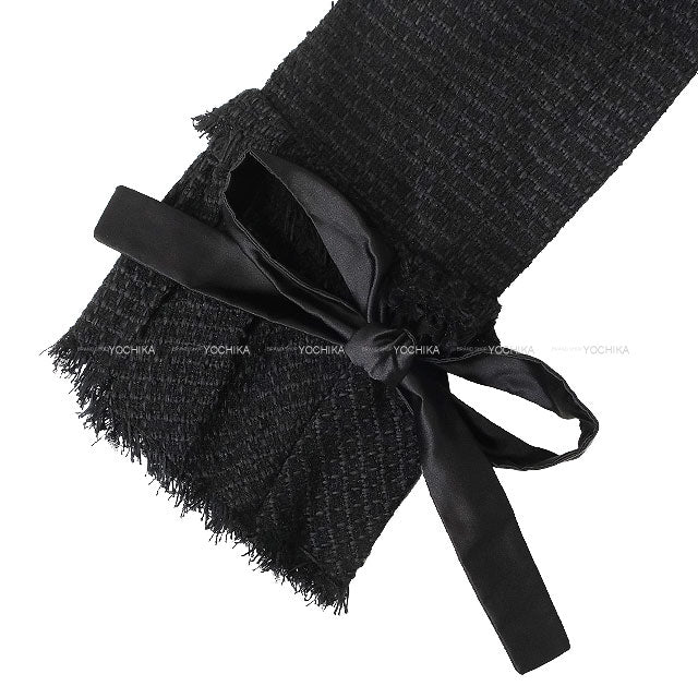 2009 CHANEL Tailored jacket Tweed jacket with Coco mark and sleeve ribbon Noir (Black) 34 P34951[EXCELLENT][Authentic]