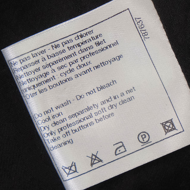 2009 CHANEL Tailored jacket Tweed jacket with Coco mark and sleeve ribbon Noir (Black) 34 P34951[EXCELLENT][Authentic]