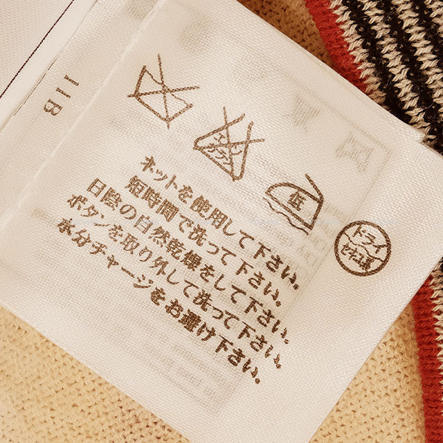 CHANEL One‐piece dress COCO Mark Border Pocket Knit Ivory/Navy/Red Wool/Cotton/Cashmere #38 P45686[EXCELLENT][Authentic]