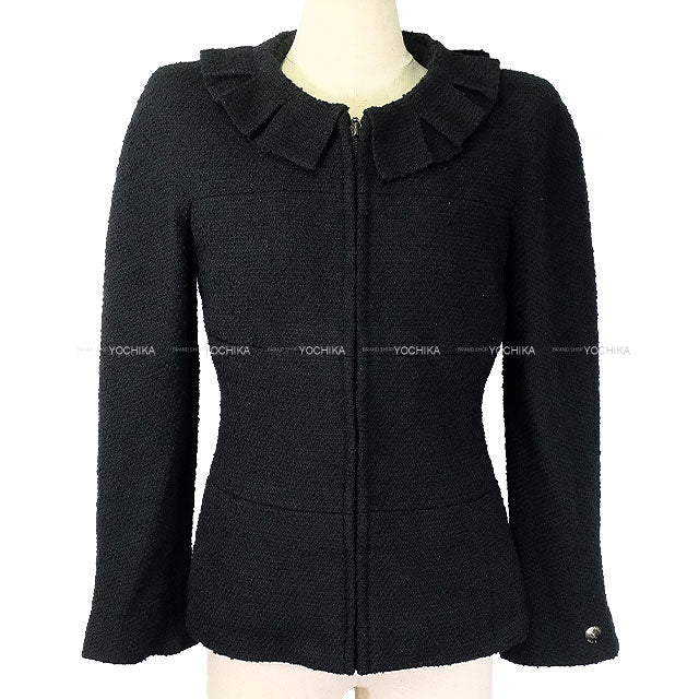 [Pre-loved] CHANEL setup Tweed Jacket Skirt Noir (Black) Wool/Polyamide #34 P09679/P09451[LIKE NEW][Authentic]