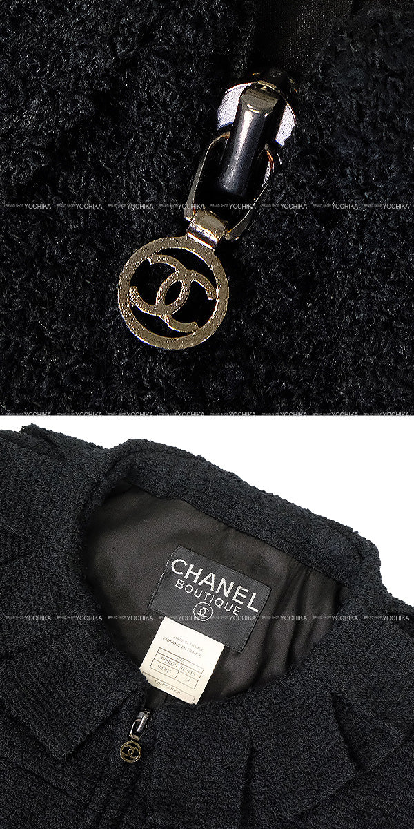 [Pre-loved] CHANEL setup Tweed Jacket Skirt Noir (Black) Wool/Polyamide #34 P09679/P09451[LIKE NEW][Authentic]