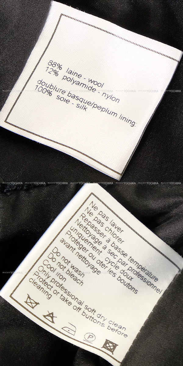 [Pre-loved] CHANEL setup Tweed Jacket Skirt Noir (Black) Wool/Polyamide #34 P09679/P09451[LIKE NEW][Authentic]