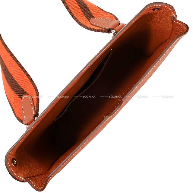 HERMES Shoulder bag Cross body bag Videpoches H logo Evelyn punching Sienne Veau Togo Silver HW Stamp B[BRAND NEW][Authentic]