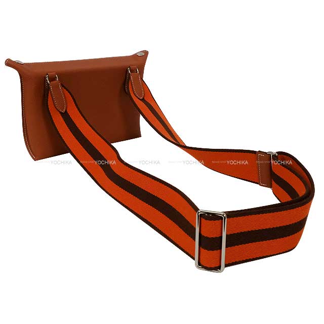 HERMES Shoulder bag Cross body bag Videpoches H logo Evelyn punching Sienne Veau Togo Silver HW Stamp B[BRAND NEW][Authentic]