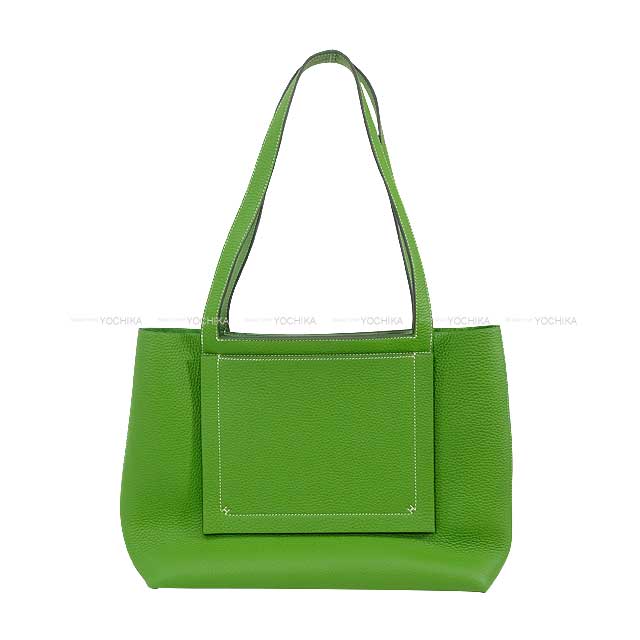 HERMES tote bag Cabasellier 31 Vert Yucca Taurillon Clemence Stamp B[EXCELLENT][Authentic]