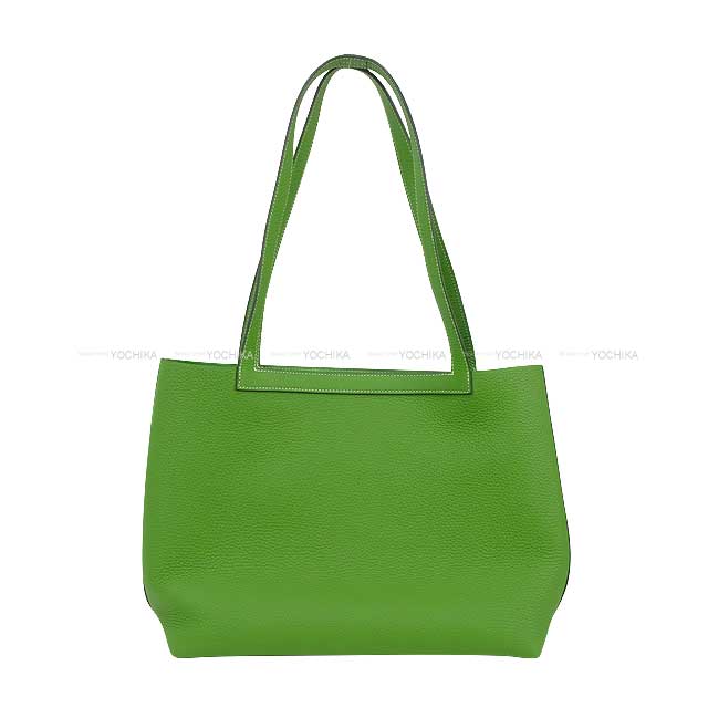 HERMES tote bag Cabasellier 31 Vert Yucca Taurillon Clemence Stamp B[EXCELLENT][Authentic]