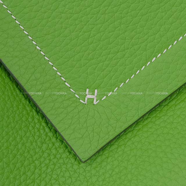 HERMES tote bag Cabasellier 31 Vert Yucca Taurillon Clemence Stamp B[EXCELLENT][Authentic]