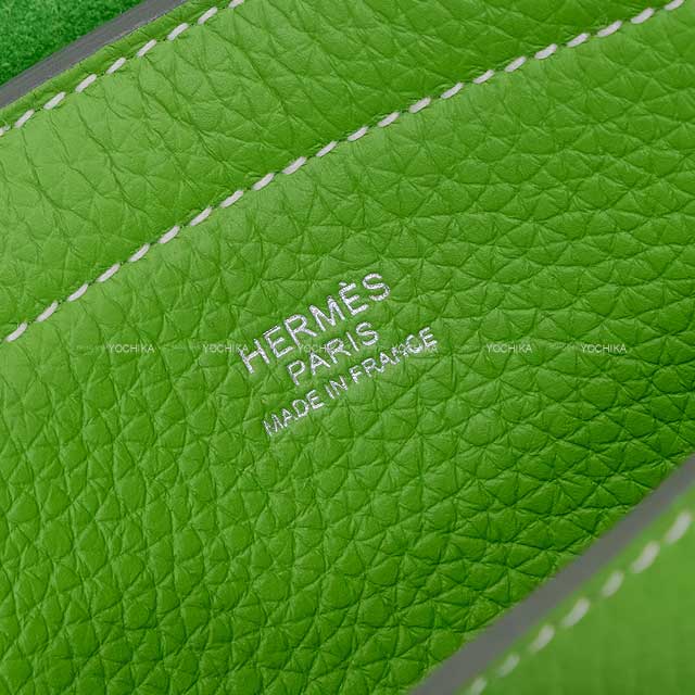 HERMES tote bag Cabasellier 31 Vert Yucca Taurillon Clemence Stamp B[EXCELLENT][Authentic]