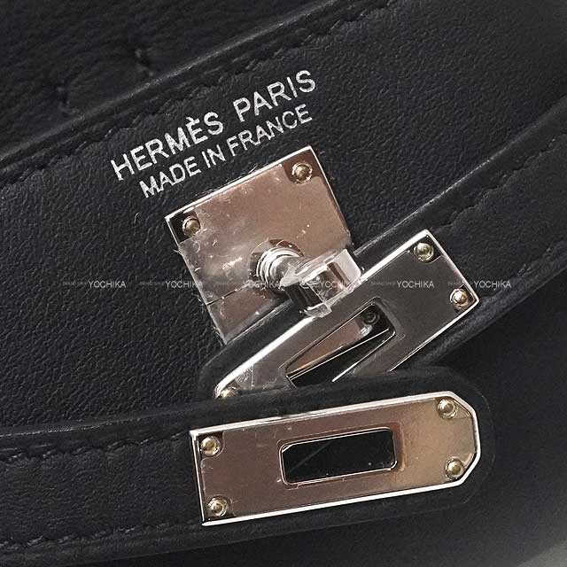 HERMES bag charm Kelly Festival Noir (Black) Veau Swift Silver HW Stamp K[BRAND NEW][Authentic]