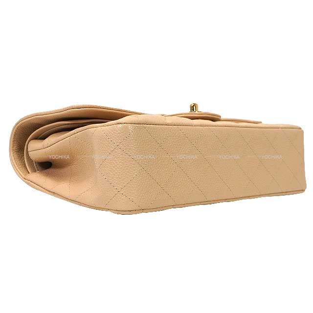 [Pre-loved] CHANEL Shoulder bag Matelasse 25 Double Flap Chain Beige Graind Calf(Caviarskin) Gold HW A01112[LIKE NEW][Authentic]