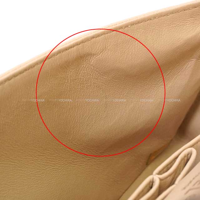 [Pre-loved] CHANEL Shoulder bag Matelasse 25 Double Flap Chain Beige Graind Calf(Caviarskin) Gold HW A01112[LIKE NEW][Authentic]