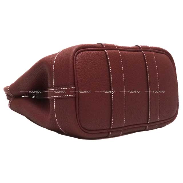 HERMES Handbag Neo Garden Party 23 White stitch Rouge H Veau Negonda Silver HW Stamp W[BRAND NEW][Authentic]