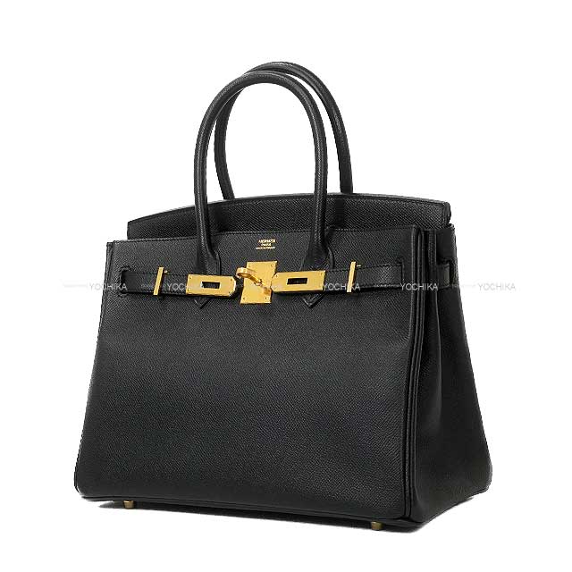 [Pre-loved] HERMES Handbag Birkin30 Noir (Black) Veau Epsom Gold HW Stamp T[LIKE NEW][Authentic]