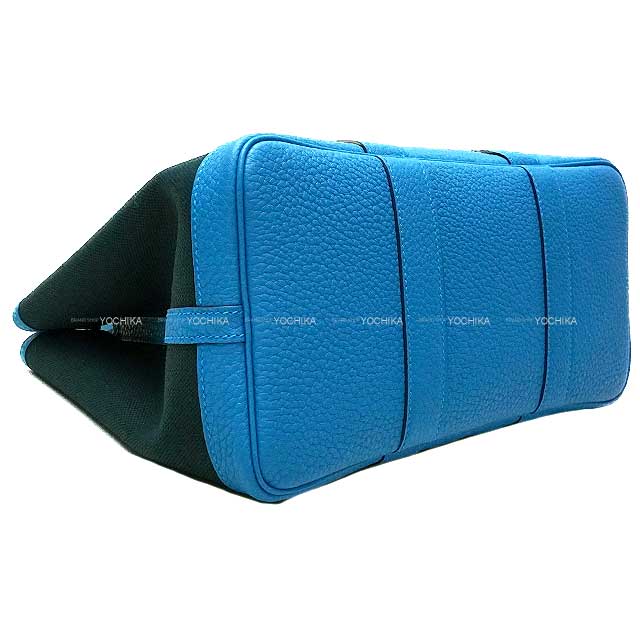 HERMES tote bag Garden Party 30 TPM Bleu Ocean/Bleu Zanzibar Toile Militaire/Veau Negonda Silver HW Stamp W[EXCELLENT][Authentic]