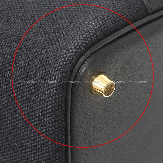 [Pre-loved] HERMES Handbag Picotin Lock 18 PM Cargo Pockets Noir (Black) Toile Goeland/Veau Swift Gold HW Stamp U[LIKE NEW][Authentic]