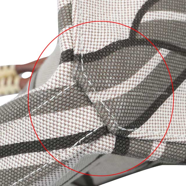 HERMES tote bag Steeple 31 Large Ecru/Fauve Toile H/Veau Barenia/Straw Stamp □O[EXCELLENT][Authentic]