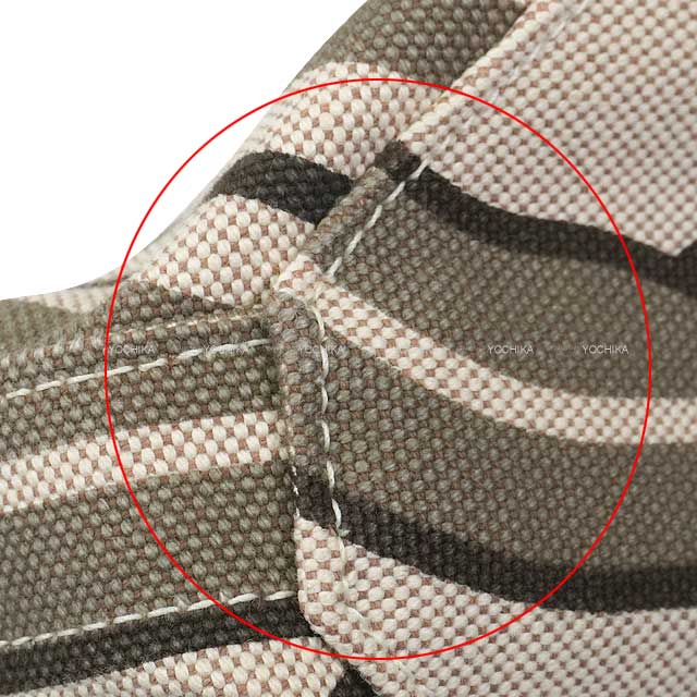 HERMES tote bag Steeple 31 Large Ecru/Fauve Toile H/Veau Barenia/Straw Stamp □O[EXCELLENT][Authentic]