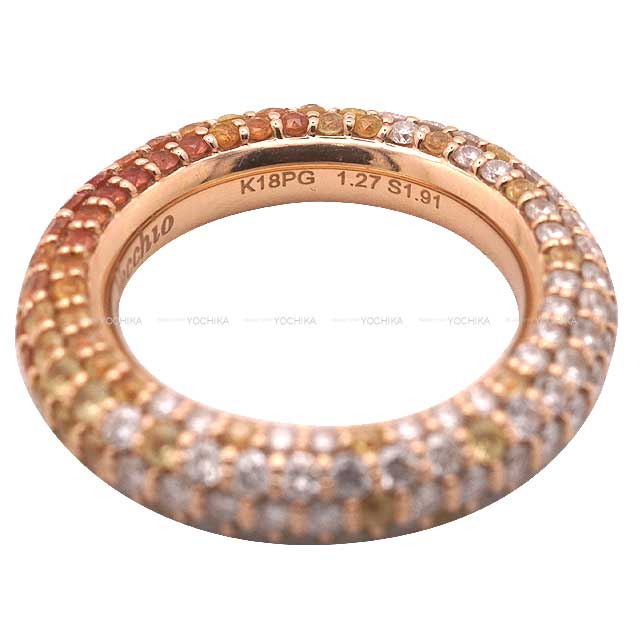 [Pre-loved] Ponte Vecchio ring Eterno Pave Pina Colada Full Eternity 1.27 ct diamond / 1.91 ct melee sapphire #48[LIKE NEW][Authentic]