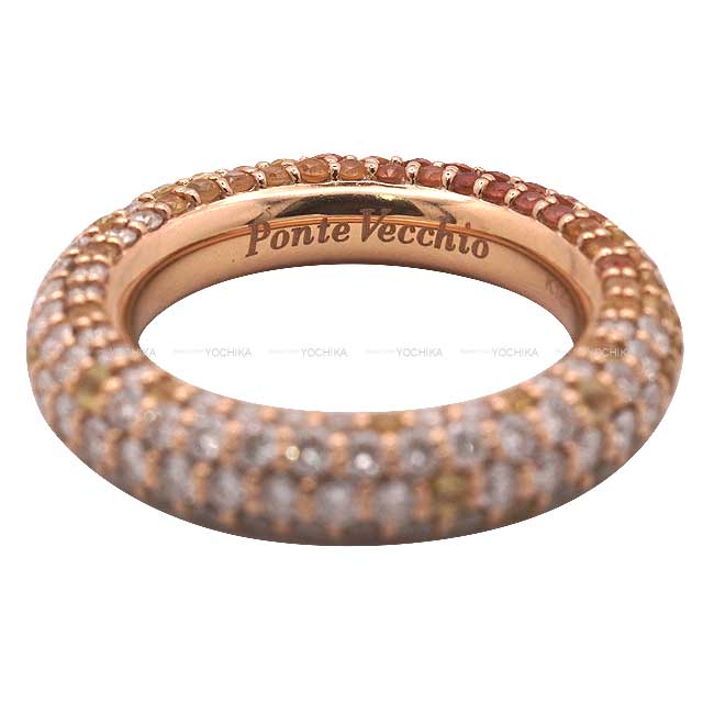 [Pre-loved] Ponte Vecchio ring Eterno Pave Pina Colada Full Eternity 1.27 ct diamond / 1.91 ct melee sapphire #48[LIKE NEW][Authentic]