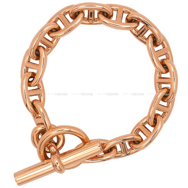 HERMES bracelet Chaine D'ancre MM 14 Links Rose Gold K18PG[EXCELLENT][Authentic]