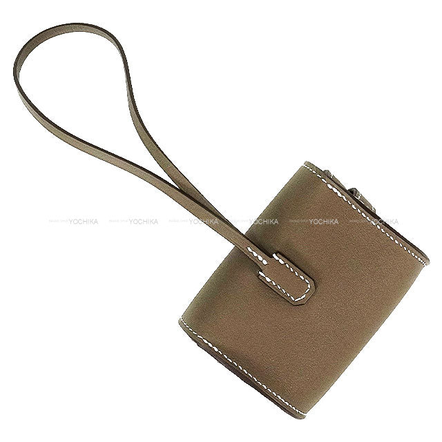HERMES bag charm Kelly Festival Etoupe Veau Swift Silver HW Stamp K[BRAND NEW][Authentic]