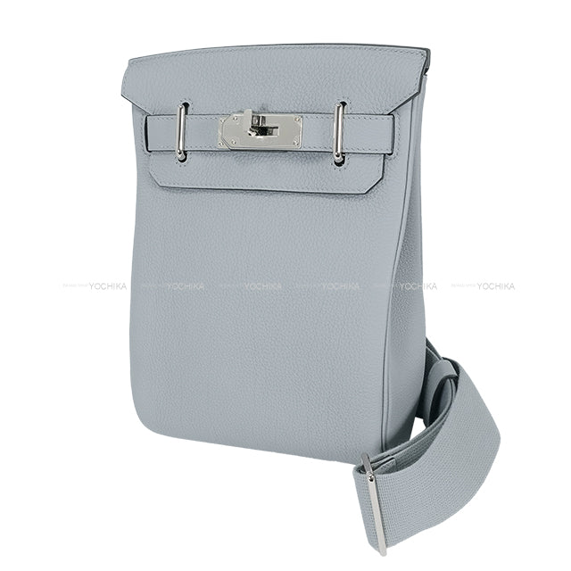 HERMES Shoulder bag Hac a Dos PM Gris Pantin Veau Togo Silver HW Stamp K[BRAND NEW][Authentic]