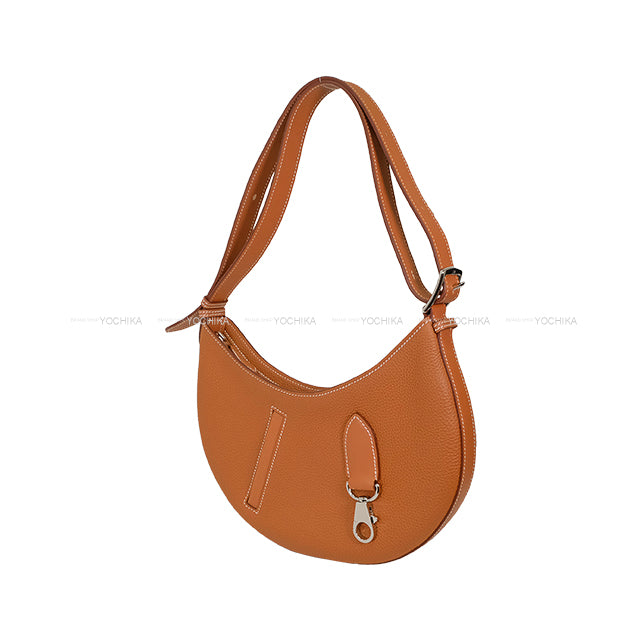 [Pre-loved] HERMES Shoulder bag Sac P'tit Arcon Gold Veau Togo/Veau Swift Silver HW Stamp W[LIKE NEW][Authentic]