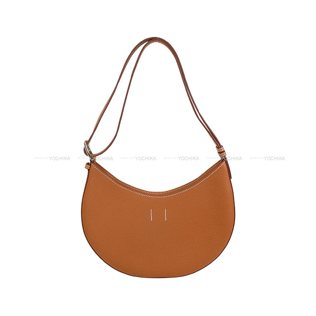 [Pre-loved] HERMES Shoulder bag Sac P'tit Arcon Gold Veau Togo/Veau Swift Silver HW Stamp W[LIKE NEW][Authentic]