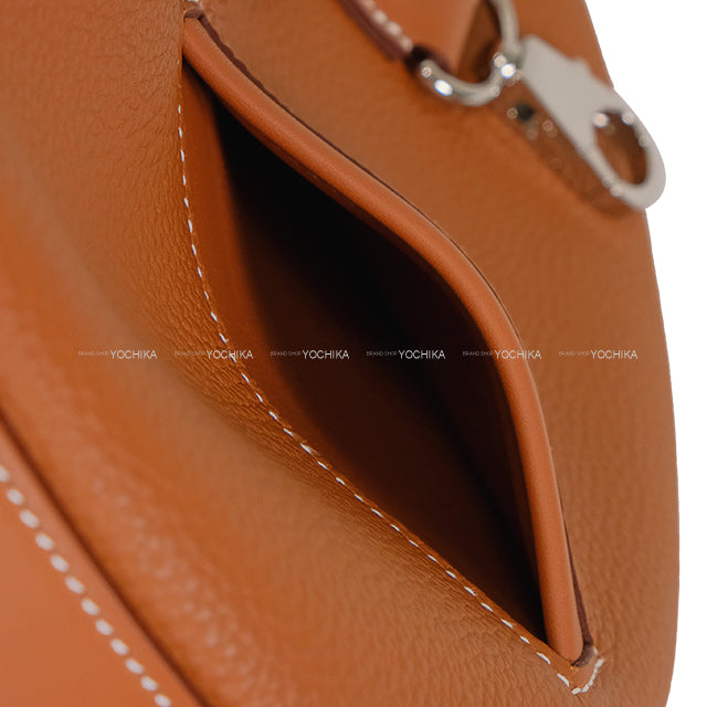 [Pre-loved] HERMES Shoulder bag Sac P'tit Arcon Gold Veau Togo/Veau Swift Silver HW Stamp W[LIKE NEW][Authentic]