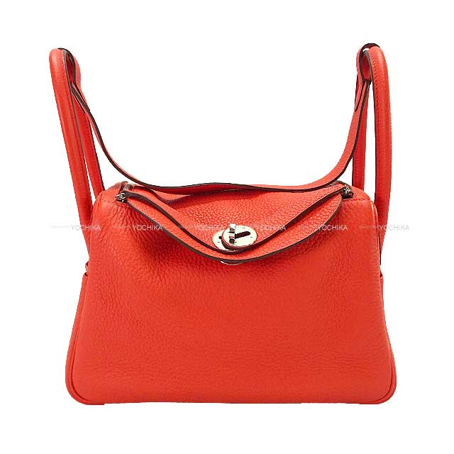 [Pre-loved] HERMES Shoulder bag Lindy 26 RougePivoine Taurillon Clemence Silver HW Stamp T[LIKE NEW][Authentic]