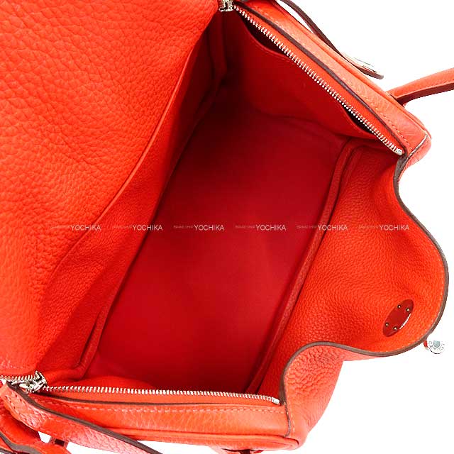 [Pre-loved] HERMES Shoulder bag Lindy 26 RougePivoine Taurillon Clemence Silver HW Stamp T[LIKE NEW][Authentic]