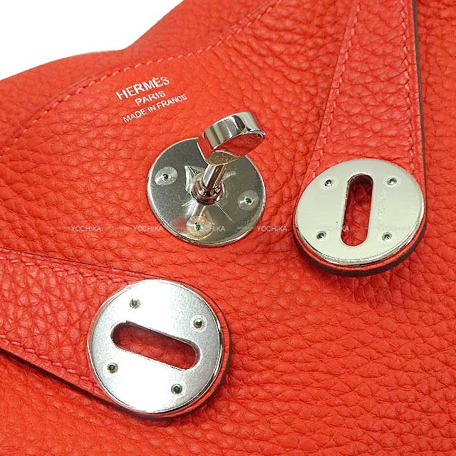[Pre-loved] HERMES Shoulder bag Lindy 26 RougePivoine Taurillon Clemence Silver HW Stamp T[LIKE NEW][Authentic]