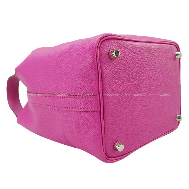 [Pre-loved] HERMES Handbag Picotin Lock 18 PM Tressage De Cuir Magnolia/Bleu Saphir/Craie Veau Epsom Silver HW Stamp C[USED SA][Authentic]