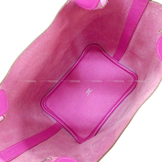 [Pre-loved] HERMES Handbag Picotin Lock 18 PM Tressage De Cuir Magnolia/Bleu Saphir/Craie Veau Epsom Silver HW Stamp C[USED SA][Authentic]