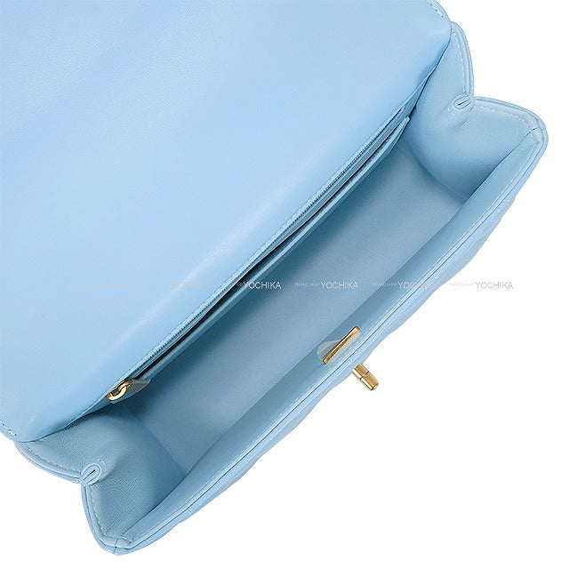 [Pre-loved] 2023 AW CHANEL Handbag Matelasse Top Handle XS 24 Lambskin Gold HW[LIKE NEW][Authentic]