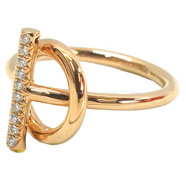 HERMES ring Ring Echappee PM Pink gold 18KPG/Diamond #53[EXCELLENT][Authentic]