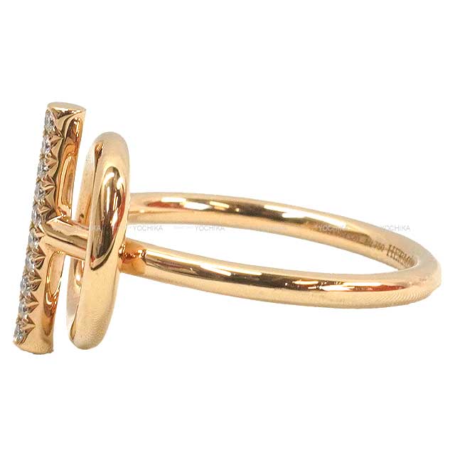 HERMES ring Ring Echappee PM Pink gold 18KPG/Diamond #53[EXCELLENT][Authentic]