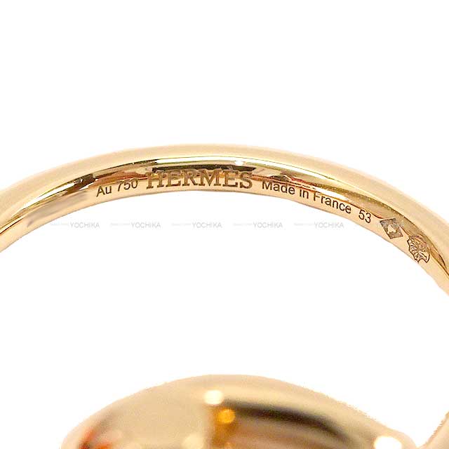 HERMES ring Ring Echappee PM Pink gold 18KPG/Diamond #53[EXCELLENT][Authentic]