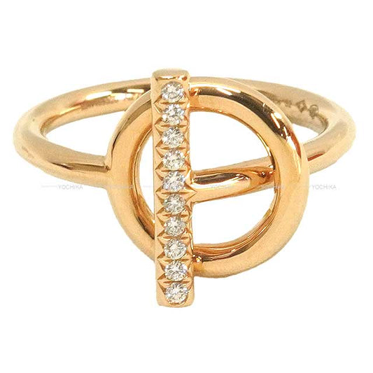 HERMES ring Ring Echappee PM Pink gold 18KPG/Diamond #53[EXCELLENT][Authentic]