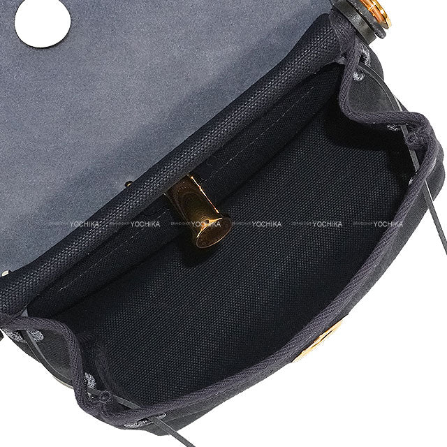 HERMES Shoulder bag Herbag Zip 20 Mini Blue Indigo Toile Militaire/Vache Hunter Gold HW Stamp K[BRAND NEW][Authentic]
