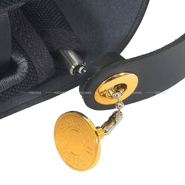 HERMES Shoulder bag Herbag Zip 20 Mini Blue Indigo Toile Militaire/Vache Hunter Gold HW Stamp K[BRAND NEW][Authentic]