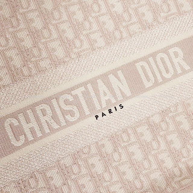 [Pre-loved] Dior tote bag Book tote Medium Pink/Ivory Dior Oblique Embroidery[USED SA][Authentic]